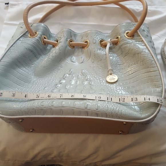 Brahmin Mint Green Croc-Embossed Tote - Picture 5 of 9